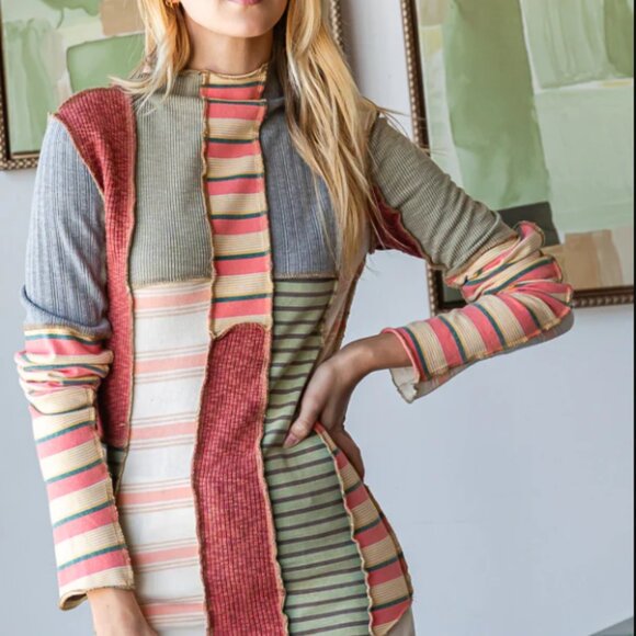 Oli & Hali Tops - New Oli & Hali Multicolor Patchwork Top